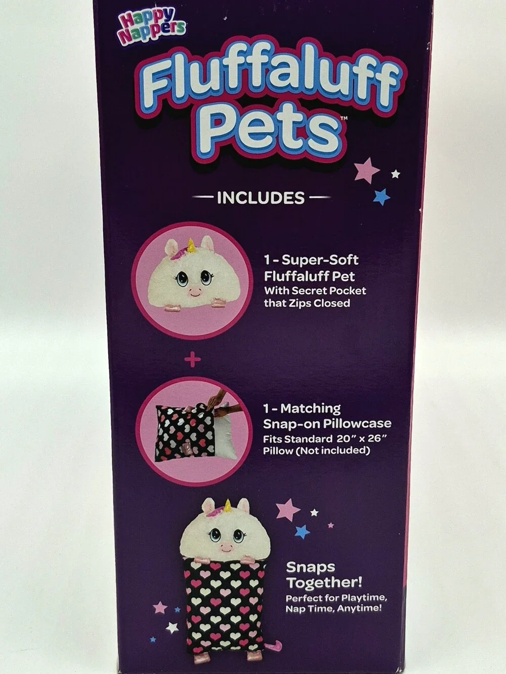 🦄 NEW Happy Nappers Fluffaluff Pets Arianna Unicorn 3ft Play Pillow